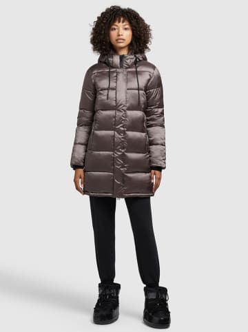 Khujo Winterjas "Word Satin" zilverkleurig
