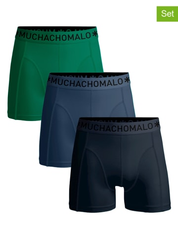 Muchachomalo 3-delige set: boxershorts groen/donkerblauw/zwart