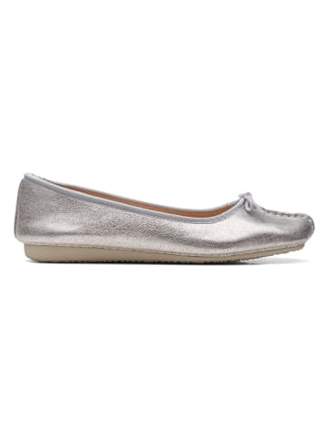 Clarks Leder-Ballerinas ''Freckle Ice'' in Silber