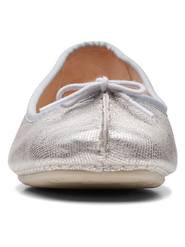Clarks Leder-Ballerinas ''Freckle Ice'' in Silber