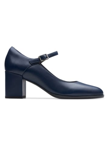 Clarks Leder-Spangenpumps "Freva" in Dunkelblau