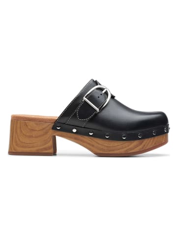 Clarks Leder-Clogs "Sivanne Sun" in Schwarz