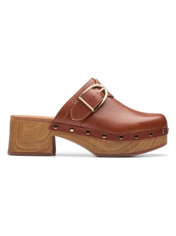 Clarks Leder-Clogs "Sivanne Sun" in Hellbraun