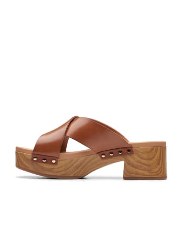 Clarks Leren slippers "Sivanne Walk" lichtbruin