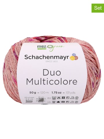 Schachenmayr since 1822 10er-Set: Baumwoll-Mixgarne "Duo Multicolore" in Rosa/ Pink - 10x 50 g
