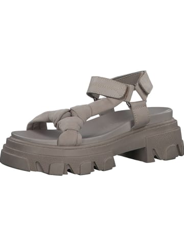 Marco Tozzi Leder-Sandalen in Grau