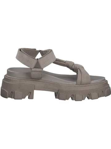 Marco Tozzi Leder-Sandalen in Grau