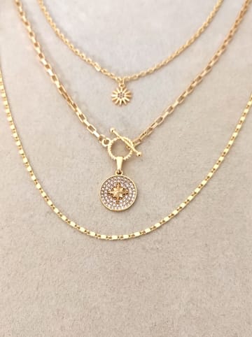 Nakkash Vergold. Halskette mit Zirkonia - (L)50 cm