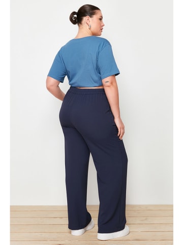 trendyol Marlenehose in Dunkelblau