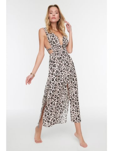 trendyol Kleid in Beige/ Rosa/ Schwarz