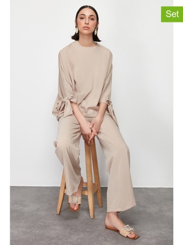 trendyol 2-delige outfit zandkleurig