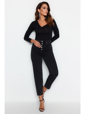 trendyol Dżinsy - Tapered fit - w kolorze czarnym