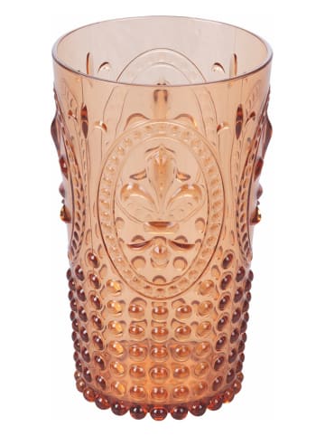 Villa d´Este 6-delige set: glazen "Fashion" oranje/groen - 400 ml