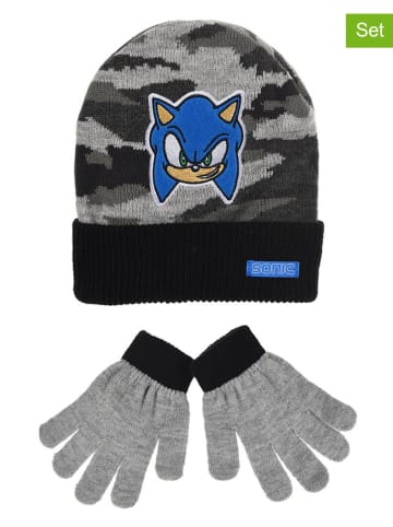 Sonic 2-delige winteraccessoireset "Sonic" zwart/grijs