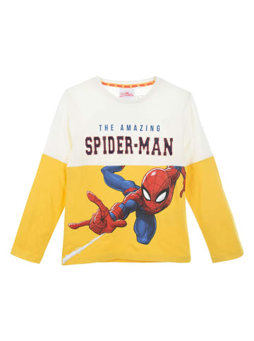 Spiderman Longsleeve "Spiderman" in Weiß/ Gelb