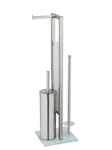 Wenko WC-Garnitur in Silber - (B)18 x (H)72 x (T)23 cm