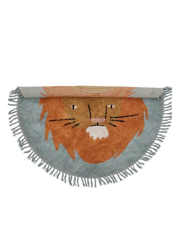 Bloomingville mini Teppich "Leroy" in Blau/ Orange - Ø 130 cm