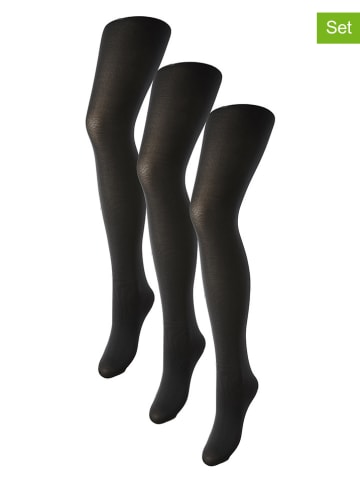 Pieces 3-delige set: panty's zwart - denier 40