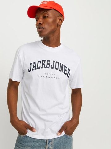 Jack & Jones Koszulka "Caleb" w kolorze biaÅ‚ym