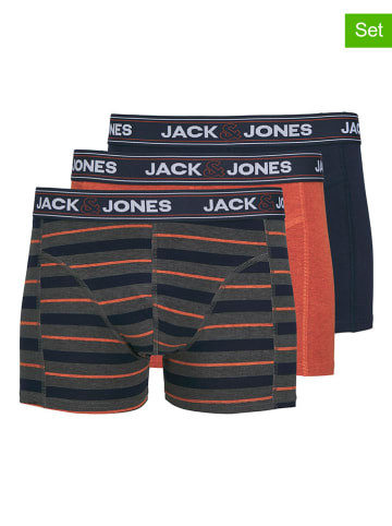 Jack & Jones 3-delige set: boxershorts "John" donkerblauw/koraalrood