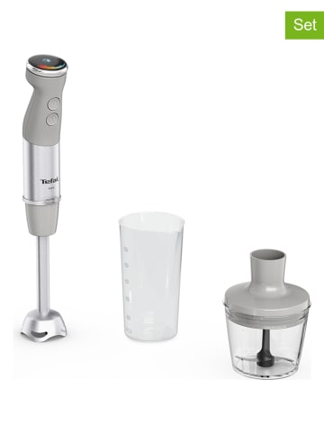 Tefal 3tlg. Set: Stabmixer "Quickchef - HB672830" in Silber/ Grau