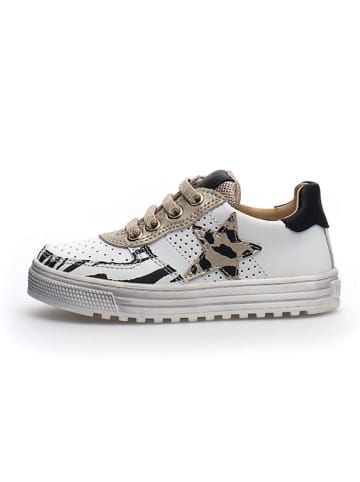 Naturino Leder-Sneakers "Hess" in Weiß/ Gold/ Schwarz