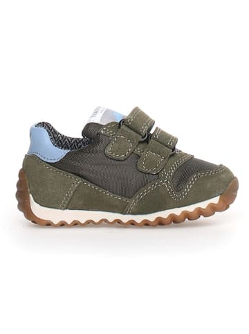 Naturino Leder-Sneakers "Sammy 2" in Khaki/ Hellblau/ Weiß