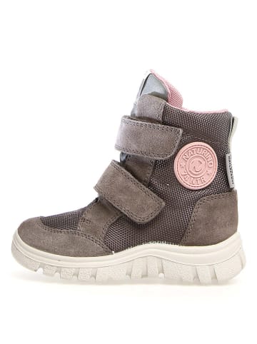 Naturino Leren boots "Geminae" donkergrijs/lichtroze