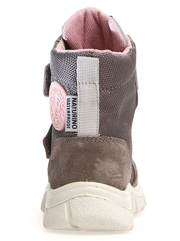 Naturino Leren boots "Geminae" donkergrijs/lichtroze