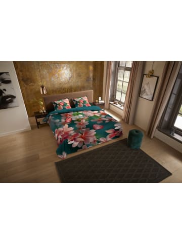Pure Microvezel beddengoedset "Yeya" petrol/lichtroze