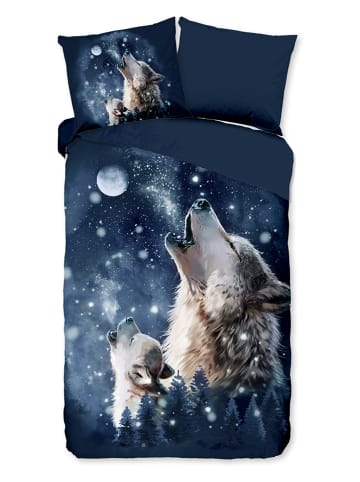 Pure Microvezel beddengoedset "Moon" donkerblauw