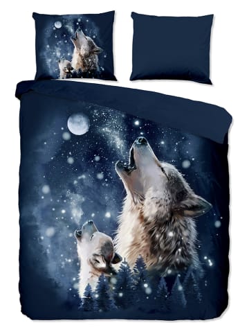 Pure Komplet pościeli "Moon" w kolorze granatowym z mikrofibry