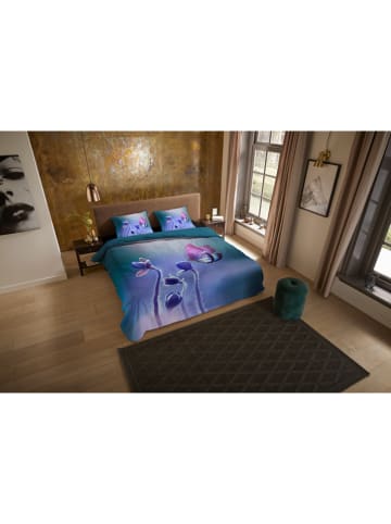 Pure Microvezel beddengoedset "Davine" petrol/paars