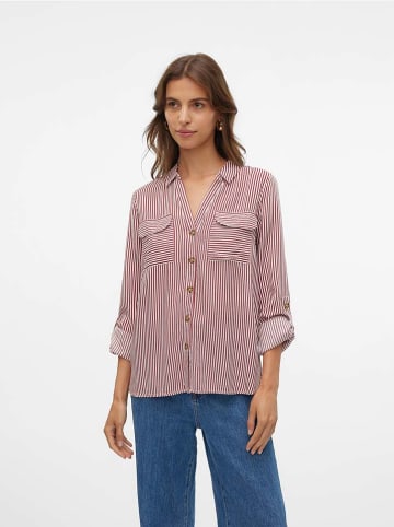 Vero Moda Koszula w kolorze brązowo-białym