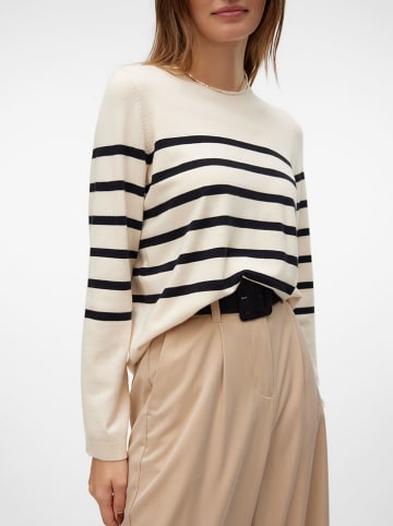 Vero Moda Pullover in Creme/ Schwarz