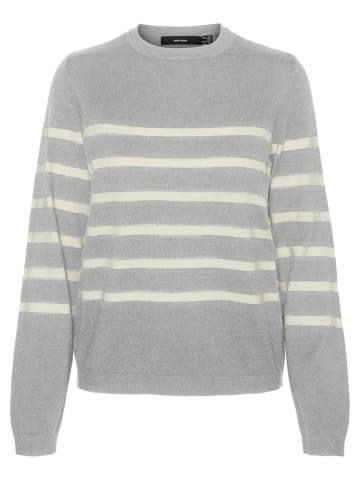 Vero Moda Pullover in Grau/ Weiß