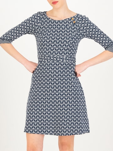 Blutsgeschwister Jurk "Mod a Hula Button" donkerblauw/wit