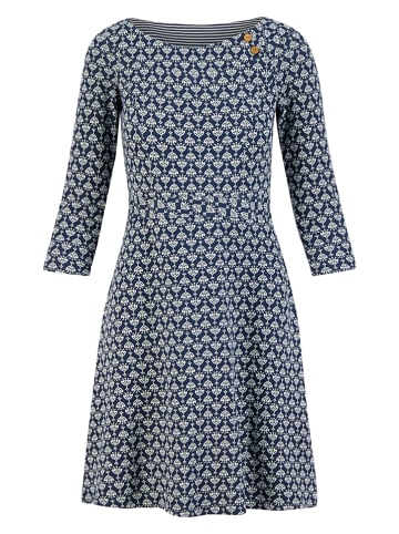 Blutsgeschwister Kleid "Mod a Hula Button" in Dunkelblau/ Weiß