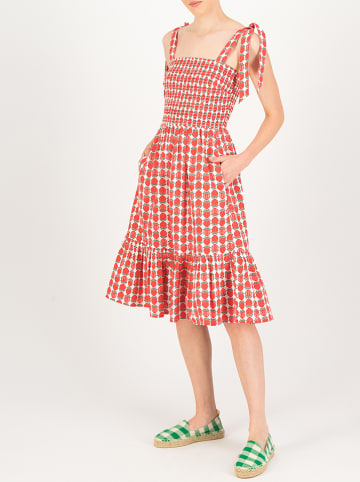 Blutsgeschwister Jurk "Seaside Picknick Love" rood/wit