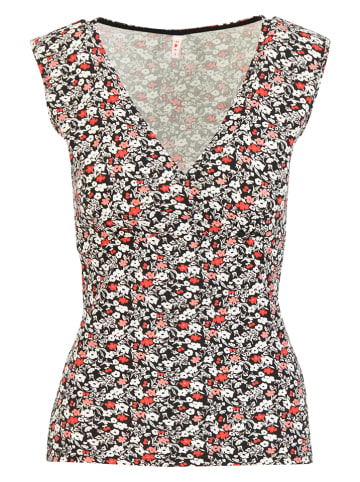 Blutsgeschwister Top "Mon Soleil Cache" zwart/rood/wit
