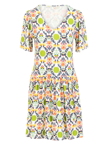 Blutsgeschwister Jurk "Summer Ease Cache" wit/meerkleurig