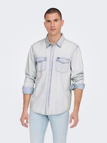 ONLY & SONS Spijkerblouse - regular fit - lichtblauw