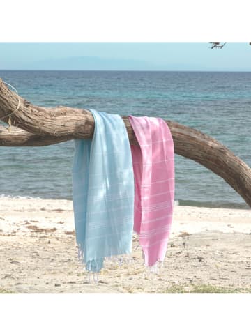 Towel to Go Strandtuch "Sultan" in Türkis - (L)170 x (B)100 cm