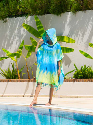 Towel to Go 2in1-Standtuch und Poncho in Grün/ Hellblau - (L)180 x (B)100 cm