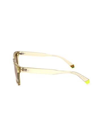 Polaroid Okulary przeciwsłoneczne unisex w kolorze żółto-oliwkowym