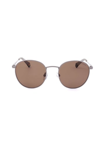 Polaroid Okulary przeciwsłoneczne unisex w kolorze srebrno-jasnobrązowym