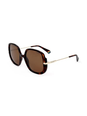 Polaroid Damen-Sonnenbrille in Braun-Gold/ Hellbraun