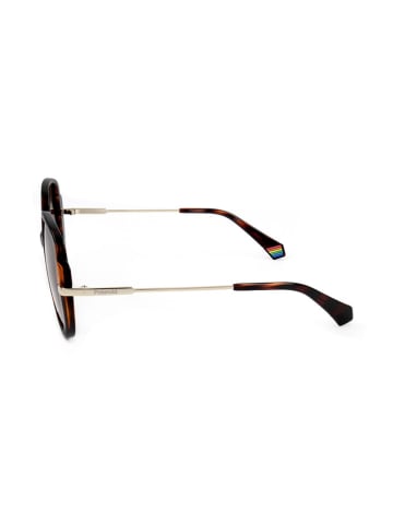Polaroid Damen-Sonnenbrille in Braun-Gold/ Hellbraun