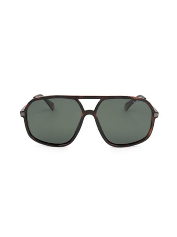 Polaroid Unisex-Sonnenbrille in Braun/ Grau