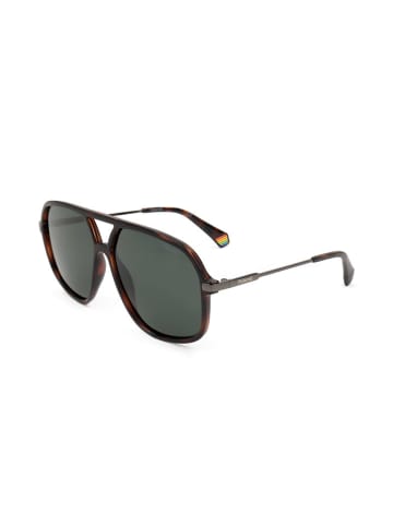 Polaroid Okulary przeciwsłoneczne unisex w kolorze brązowo-szarym